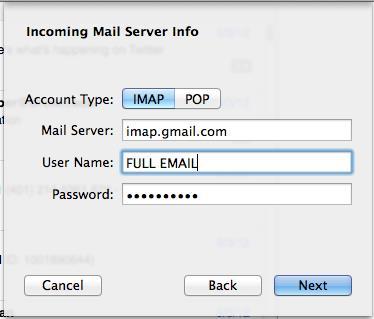 mac mail smtp server settings for gmail