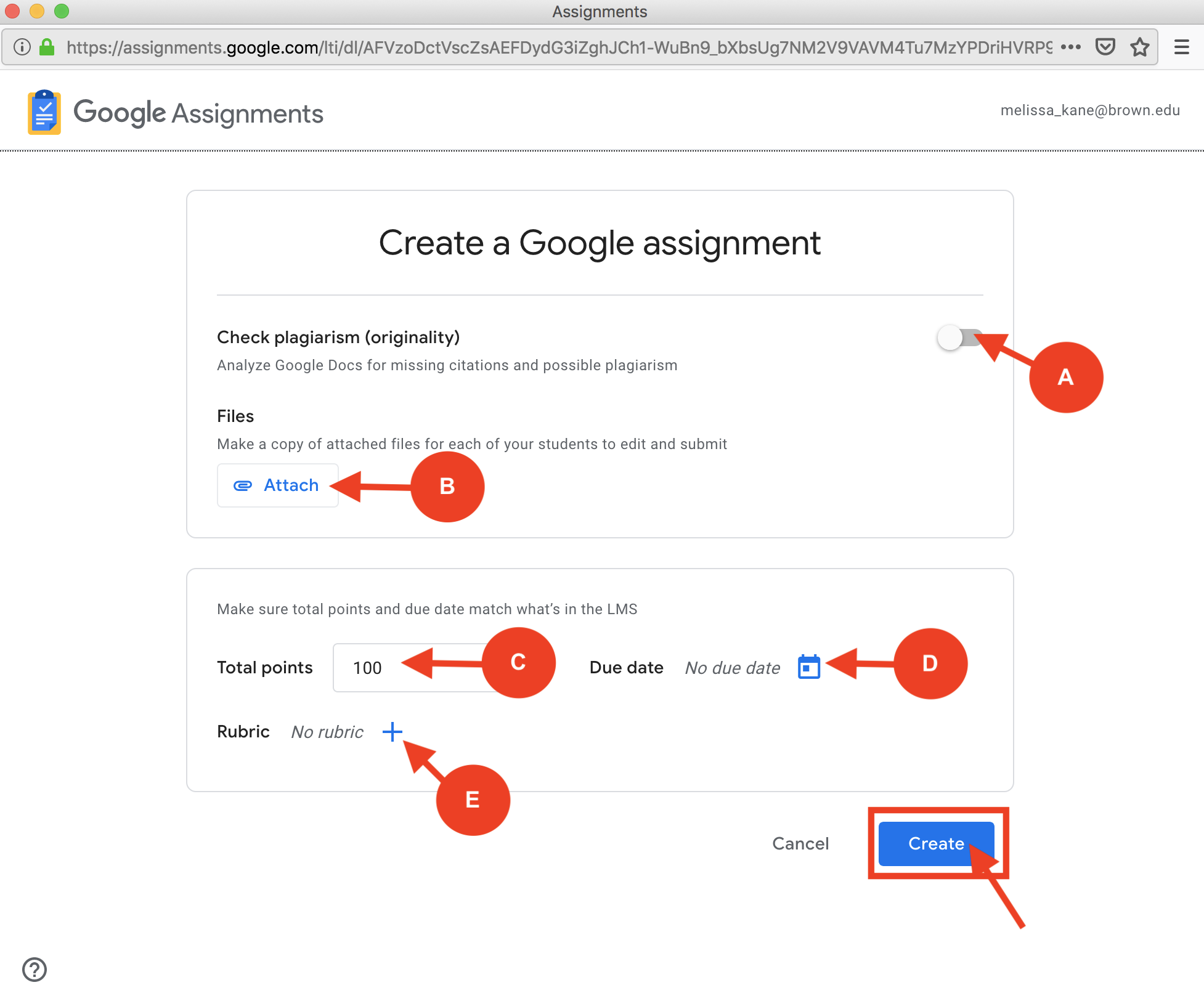 how to attach a google assignment in canvas