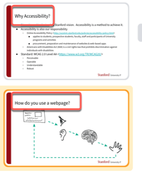 sample slides with the title indicated